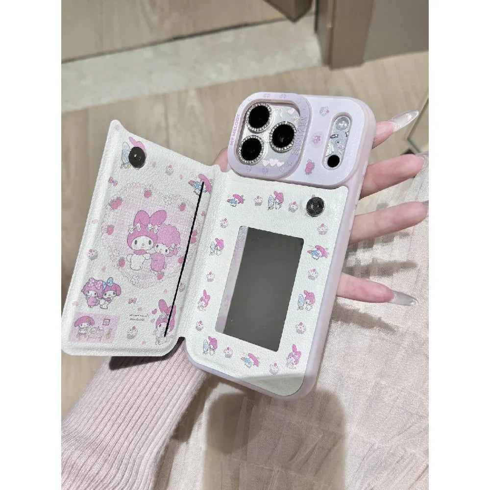 Ameigas Cute Melody Lamb Mirror Flip Phone Case - Ameigas