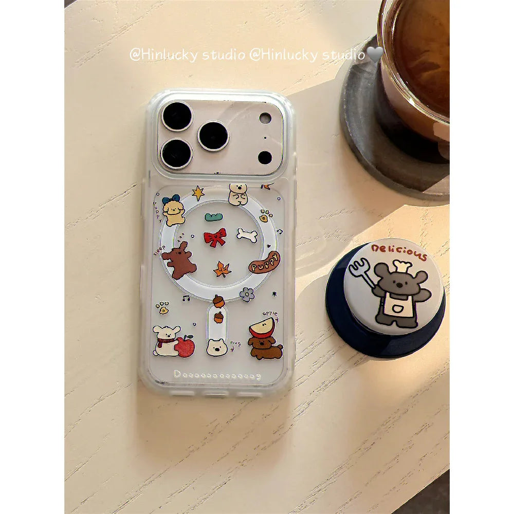 Ameigas Cute Puppy Magnetic Stand Phone Case - Ameigas