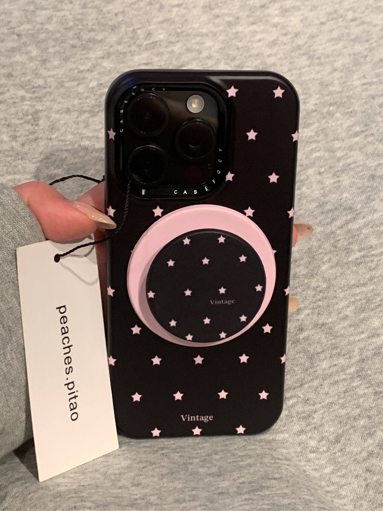 Ameigas Sweet-Cool Star Case - Black & Pink Film Star Design with Magnetic Stand