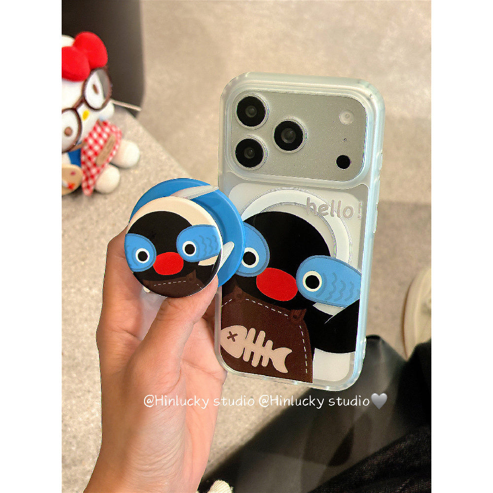 Ameigas Waddle & Stand Case - Cute Black Penguin MagSafe Cover