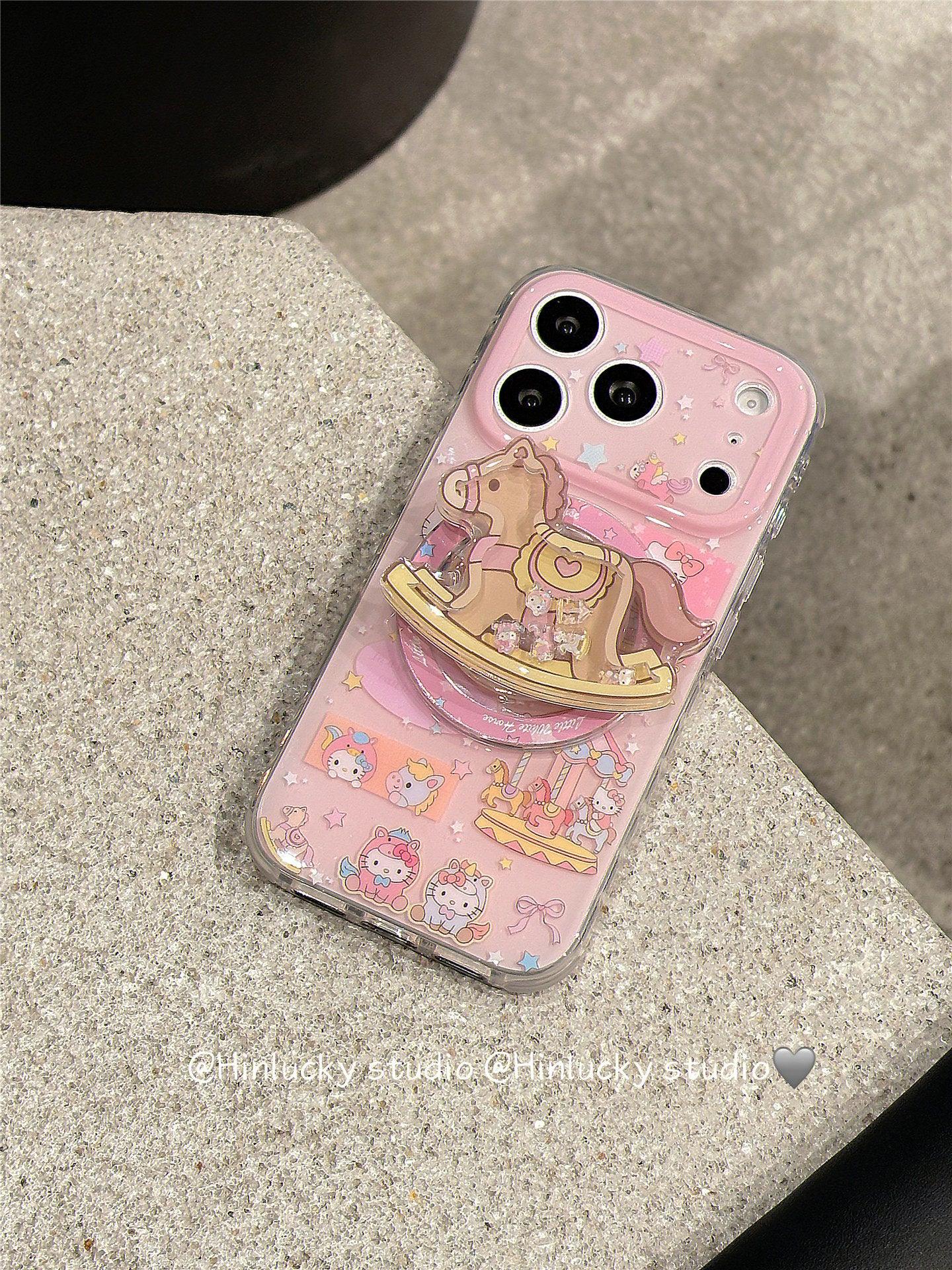 Ameigas Cute Carousel Cat Magnetic Stand Phone Case - Ameigas