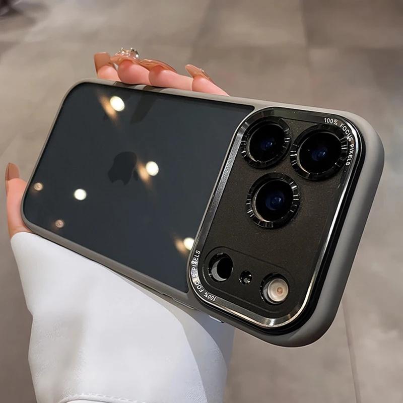 Ameigas Luxury Translucent Case with Metal Lens Frame