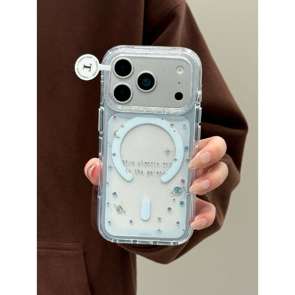 Ameigas Gilded Galaxy Transparent Magnetic Phone Case