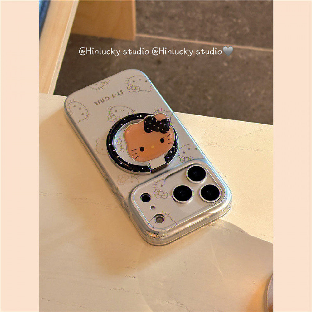 Ameigas Minimal Meow Case - Subdued Polka Dot Line Cat MagSafe Cover