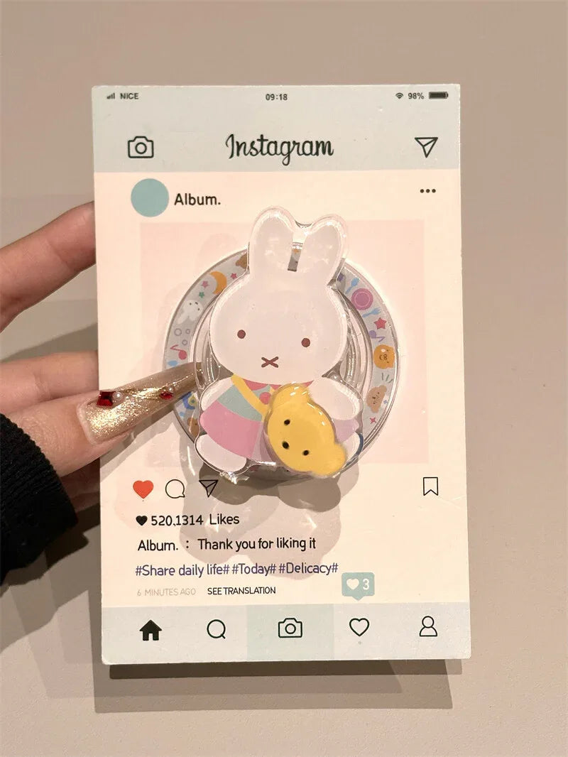 Ameigas Crystal Blue Miffy Case - Transparent Cute Rabbit Design with Magnetic Full-Body Protection - Ameigas