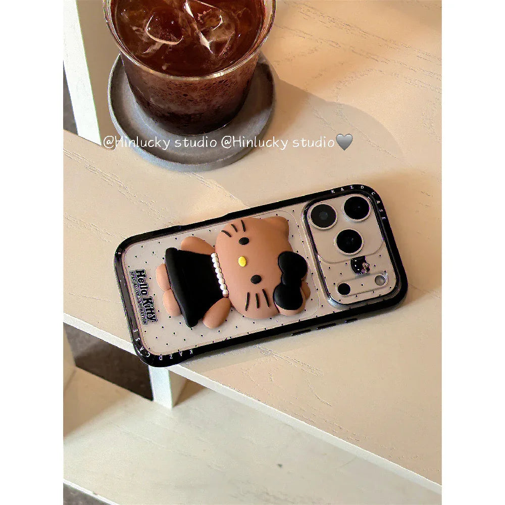 Ameigas Chic Cartoon 3D Cat Charm Full-Cover Phone Case - Ameigas