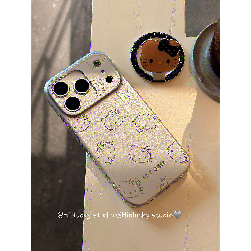 Ameigas Minimal Meow Case - Subdued Polka Dot Line Cat MagSafe Cover