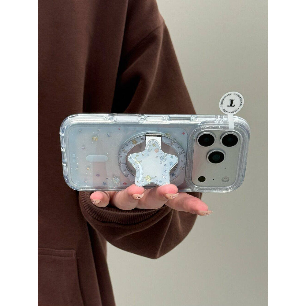 Ameigas Gilded Galaxy Transparent Magnetic Phone Case