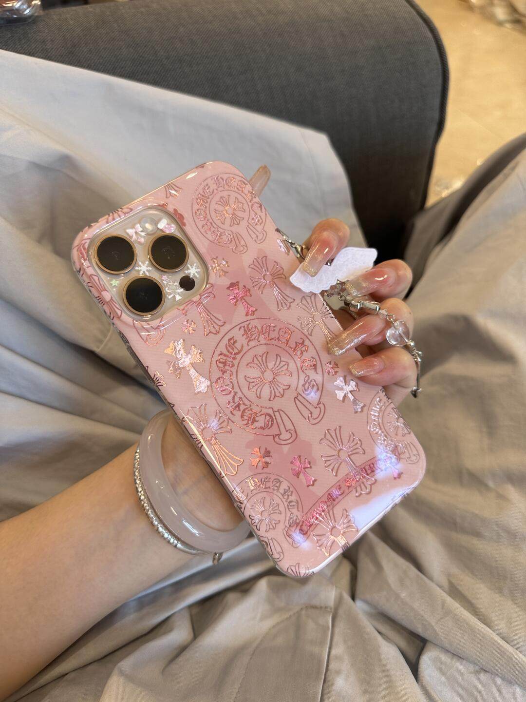 Ameigas Vintage Cross Case - Elegant Studded Rhinestone Design with Full-Body Protection