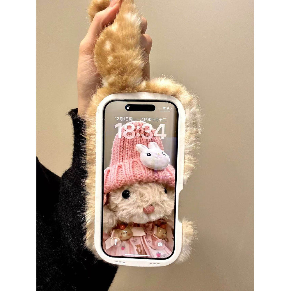 Ameigas Plush Bunny Polka Dot Cute Phone Case