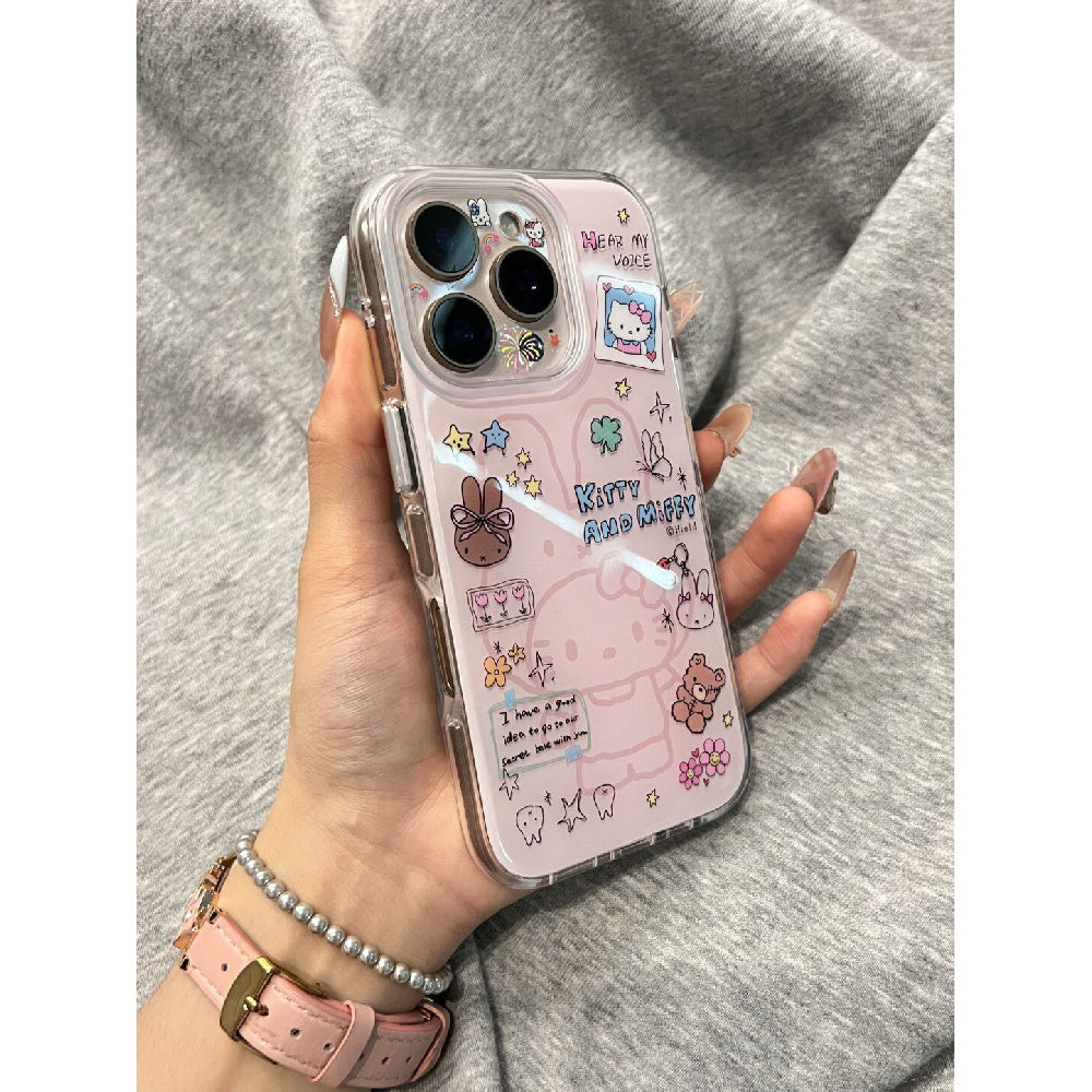 Ameigas Hoodie Kitty Case - Cute Character in Costume with Full-Button Protection