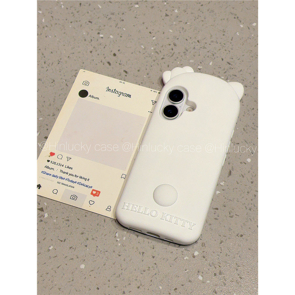 Ameigas Vintage Purr Case - Retro Cartoon Cat Silicone Cover for iPhone