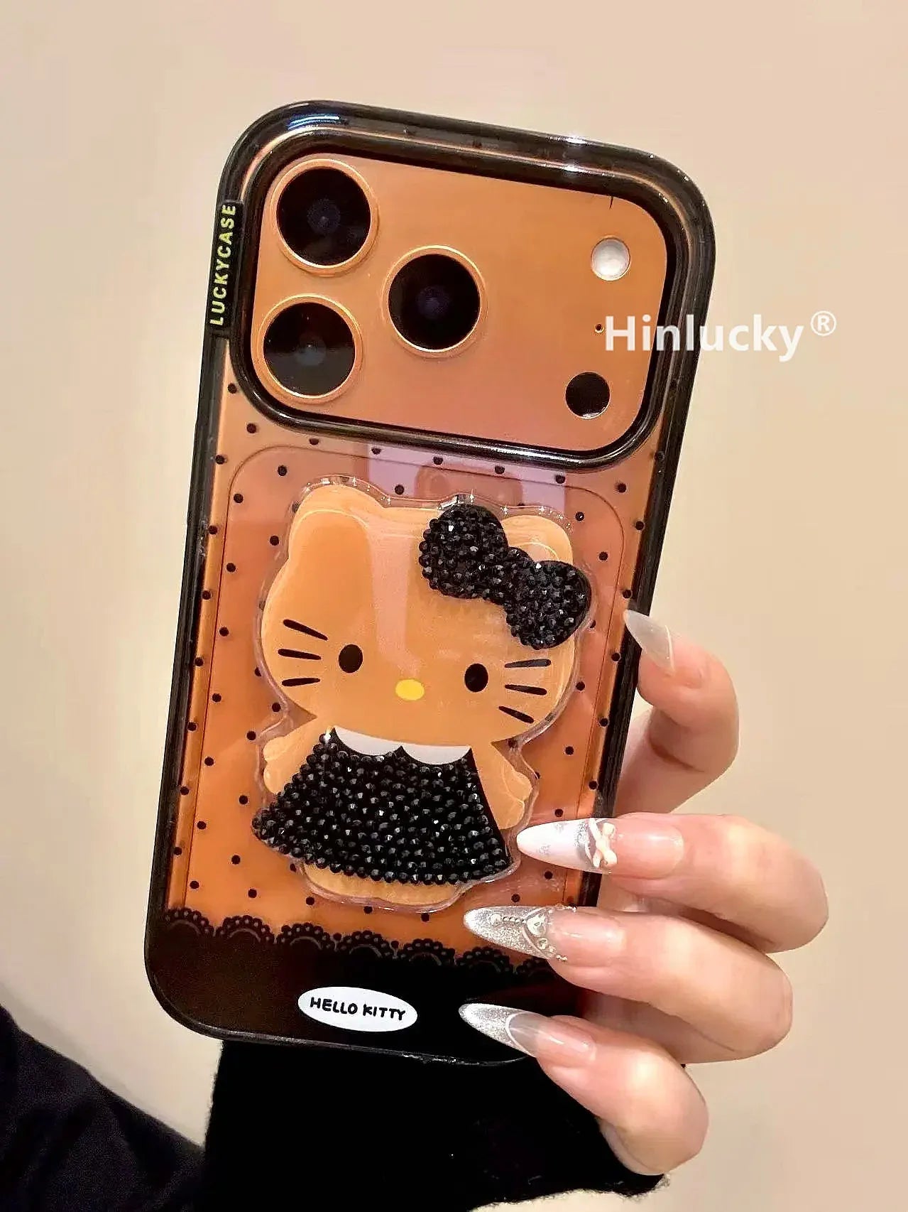 Ameigas Black Kitten Diamond Acrylic Phone Case - Ameigas