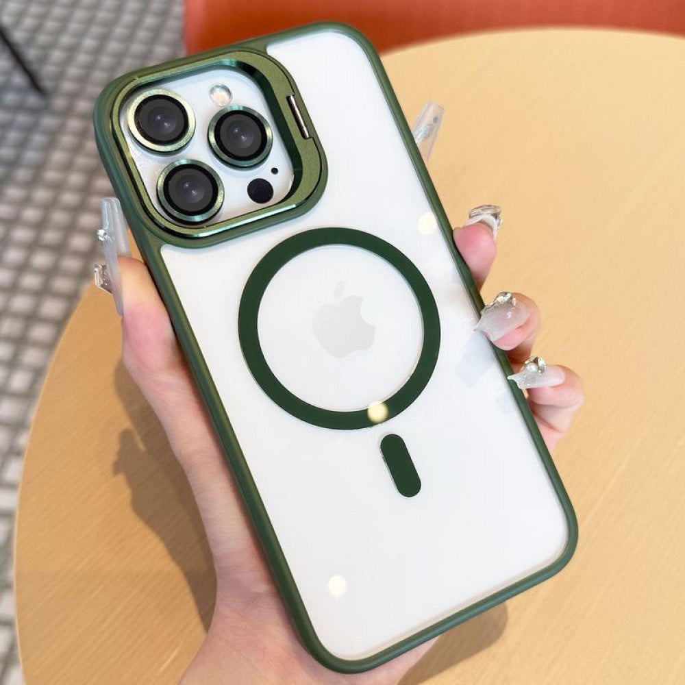 Ameigas Shockproof MagSafe Phone Case with Camera Stand & Lens Protection