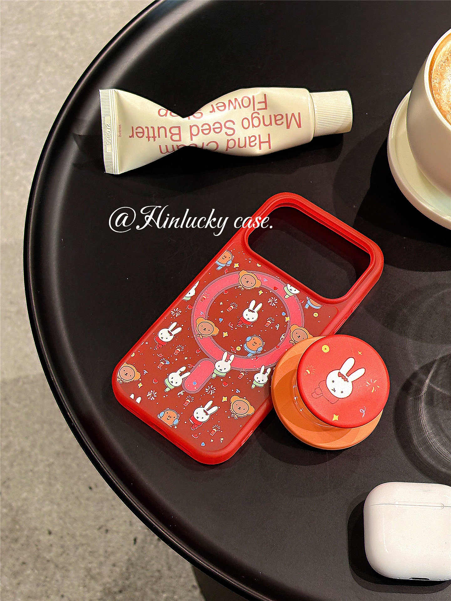 Ameigas Sparkler Bunny Case - Red Fireworks & Miffy-Inspired MagSafe Skin-Feel Cover