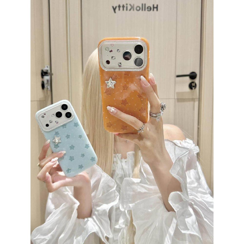 Ameigas Glitter Frame Star Case - All-Over Sparkling Star Design with Full-Edge Protection