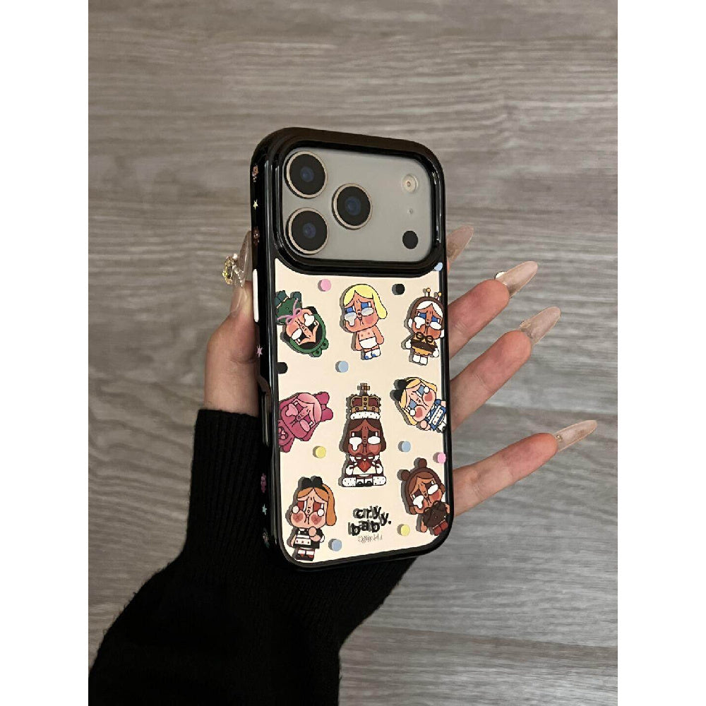 Ameigas Mirror Tear Drop Case - Reflective Polka Dots & Crying Girl Art with Full Protection