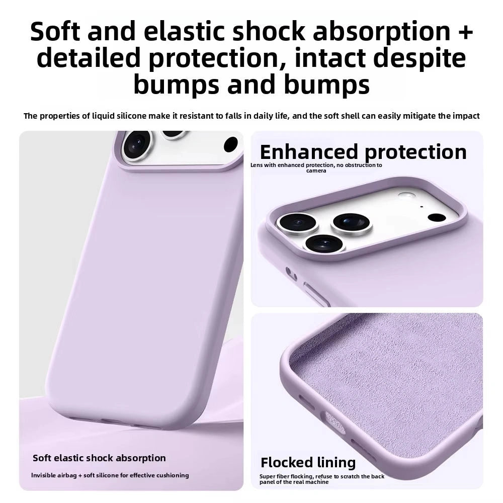 Ameigas Liquid Silicone iPhone 17/16 Pro Max Case – Solid Color, Slim, Shockproof, Full Protection