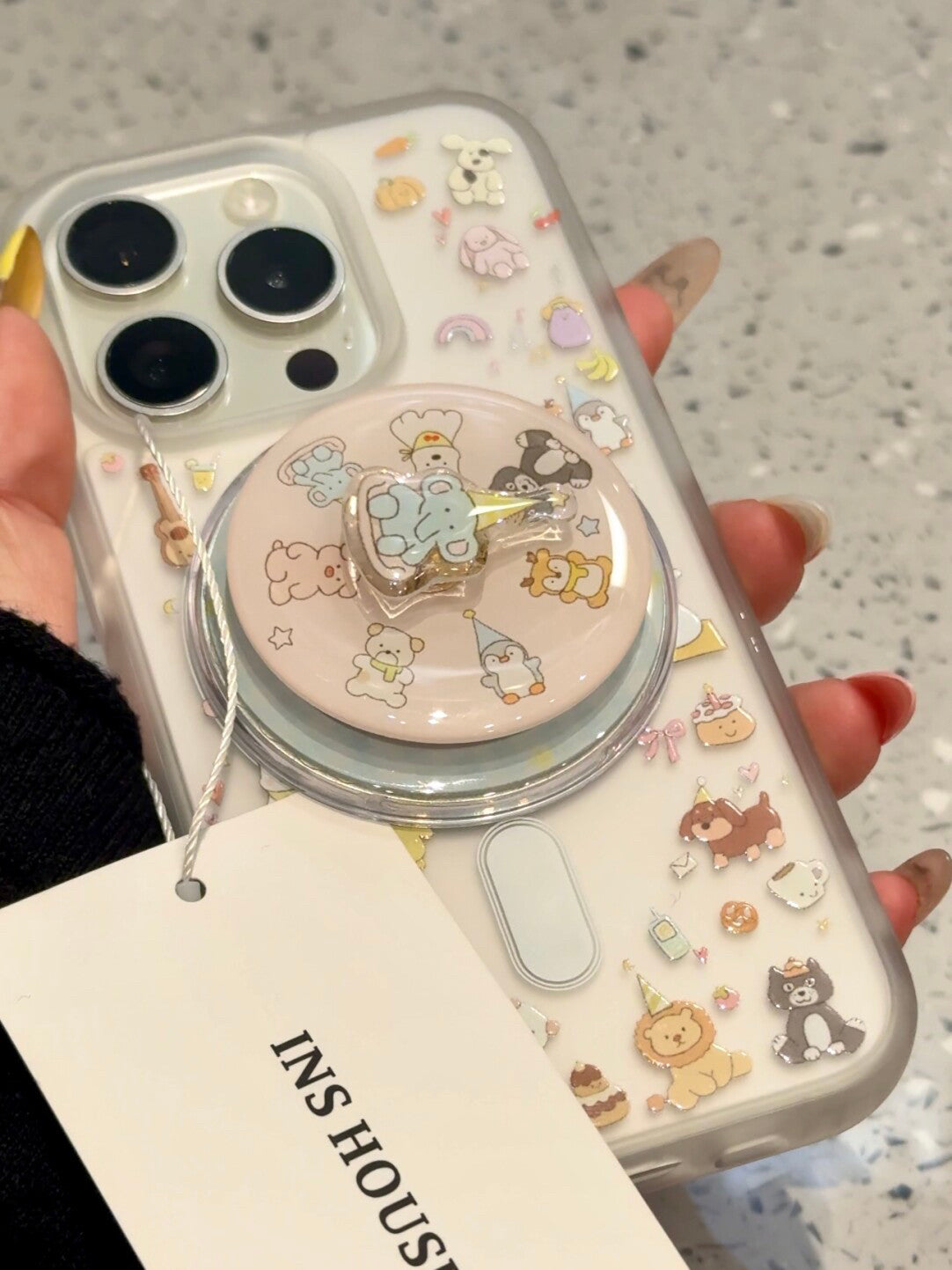 Ameigas Full Icon Doll Magnetic Rotating Stand Phone Case