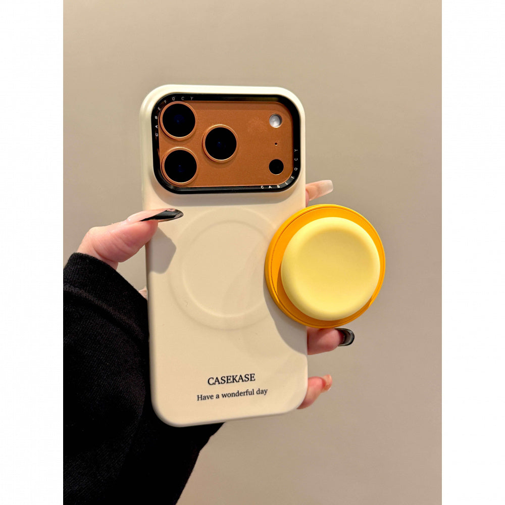 Ameigas Minimalist Button Case - Clean Design with Magnetic Snap-On Stand