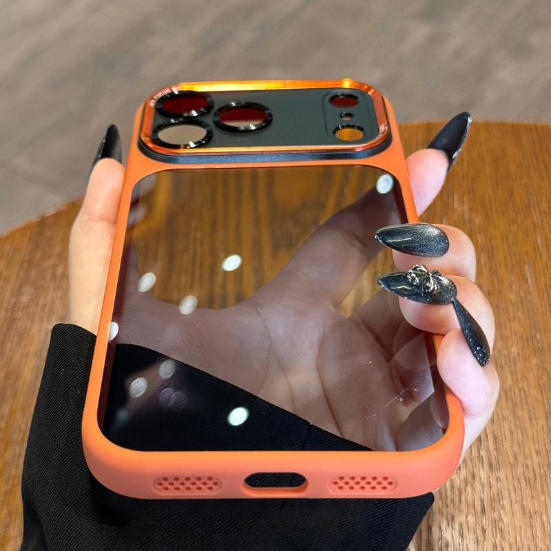 Ameigas Luxury Translucent Case with Metal Lens Frame