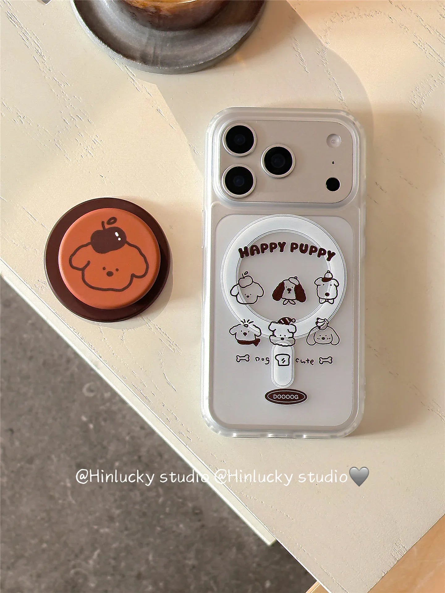 Ameigas Cute Line Art Puppy Frosted MagSafe Stand Case - Ameigas