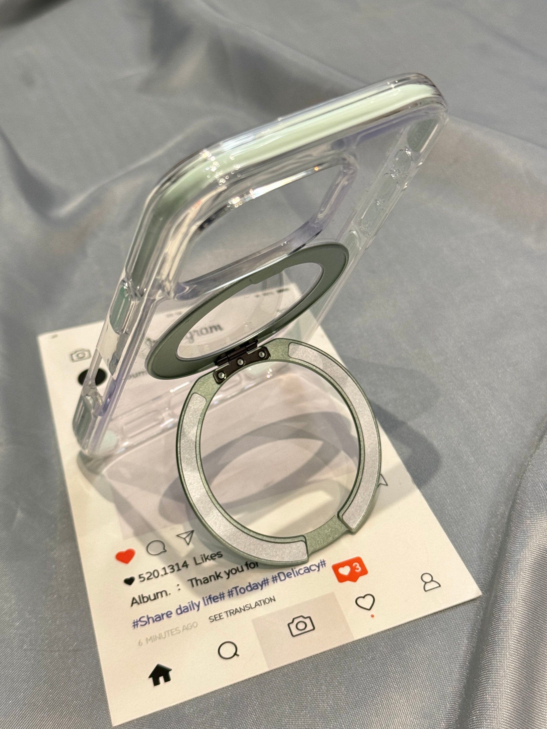 Ameigas Pink & Blue Rotating Case - 360° Adjustable Stand with Dual-Layer Protective Frame