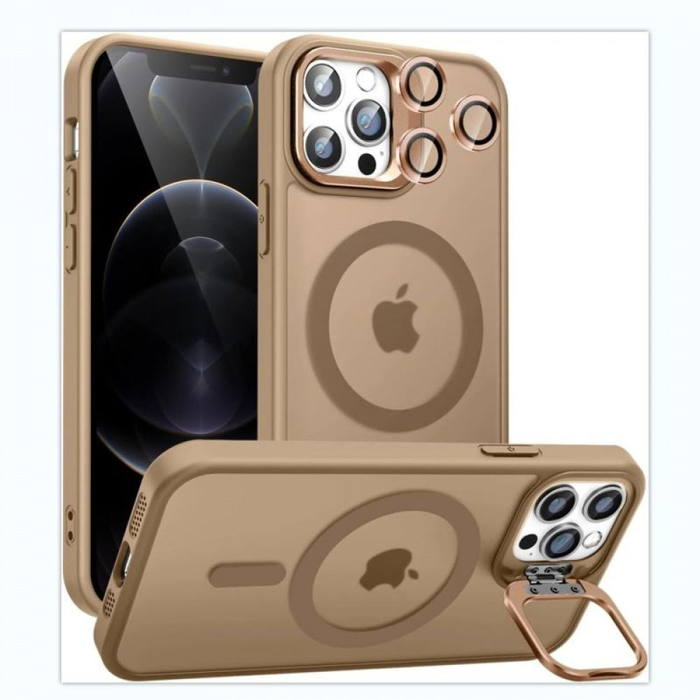 Ameigas Shockproof MagSafe Phone Case with Camera Stand & Lens Protection