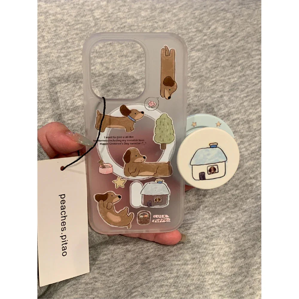 Ameigas Dachshund House Magnetic Card Holder Stand Case - Ameigas