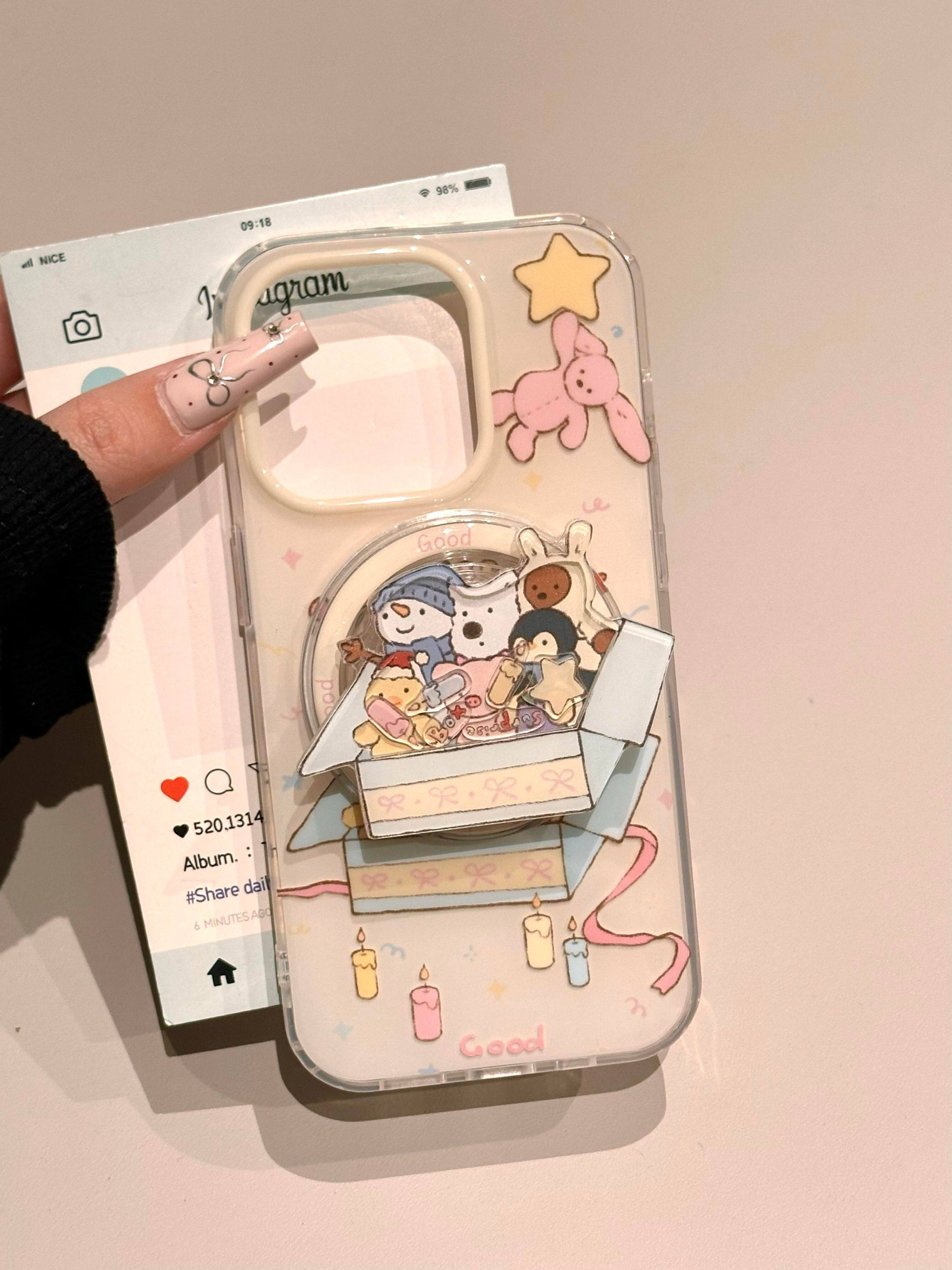 Ameigas Jellycat Gift Box Animal Magnetic Stand Phone Case