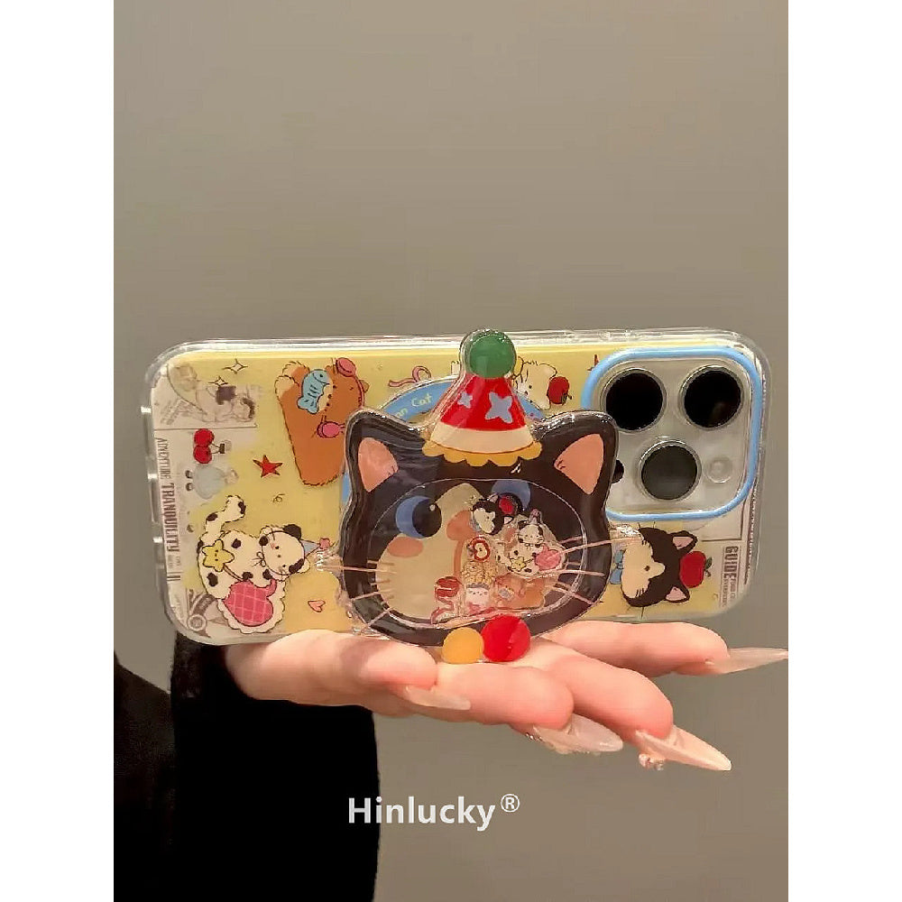 Ameigas Peek-a-Boo Kitty Case - Interactive Wobble Cat MagSafe Cover with Stand
