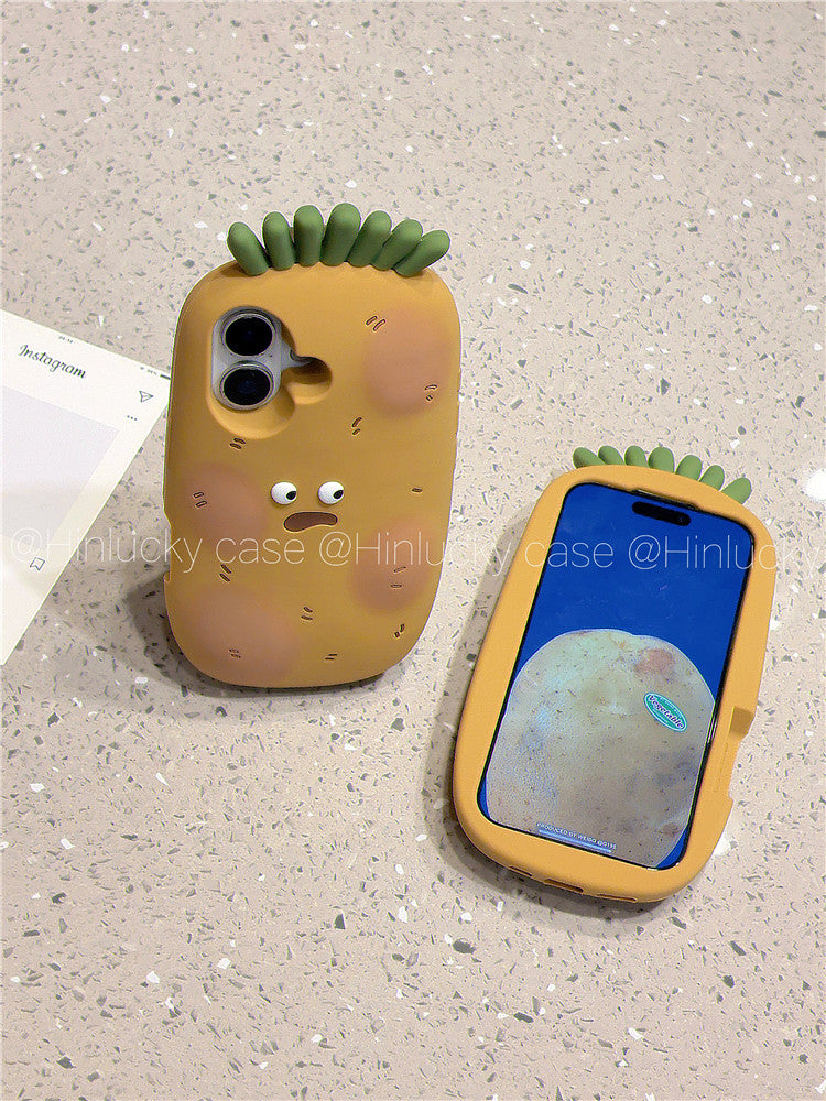 Ameigas Funny Cartoon Potato Silicone Protective iPhone Case