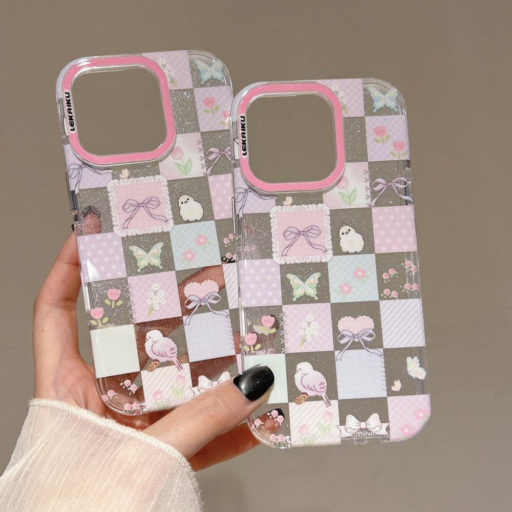 Ameigas Full Screen Flowers & Butterflies Protective Phone Case