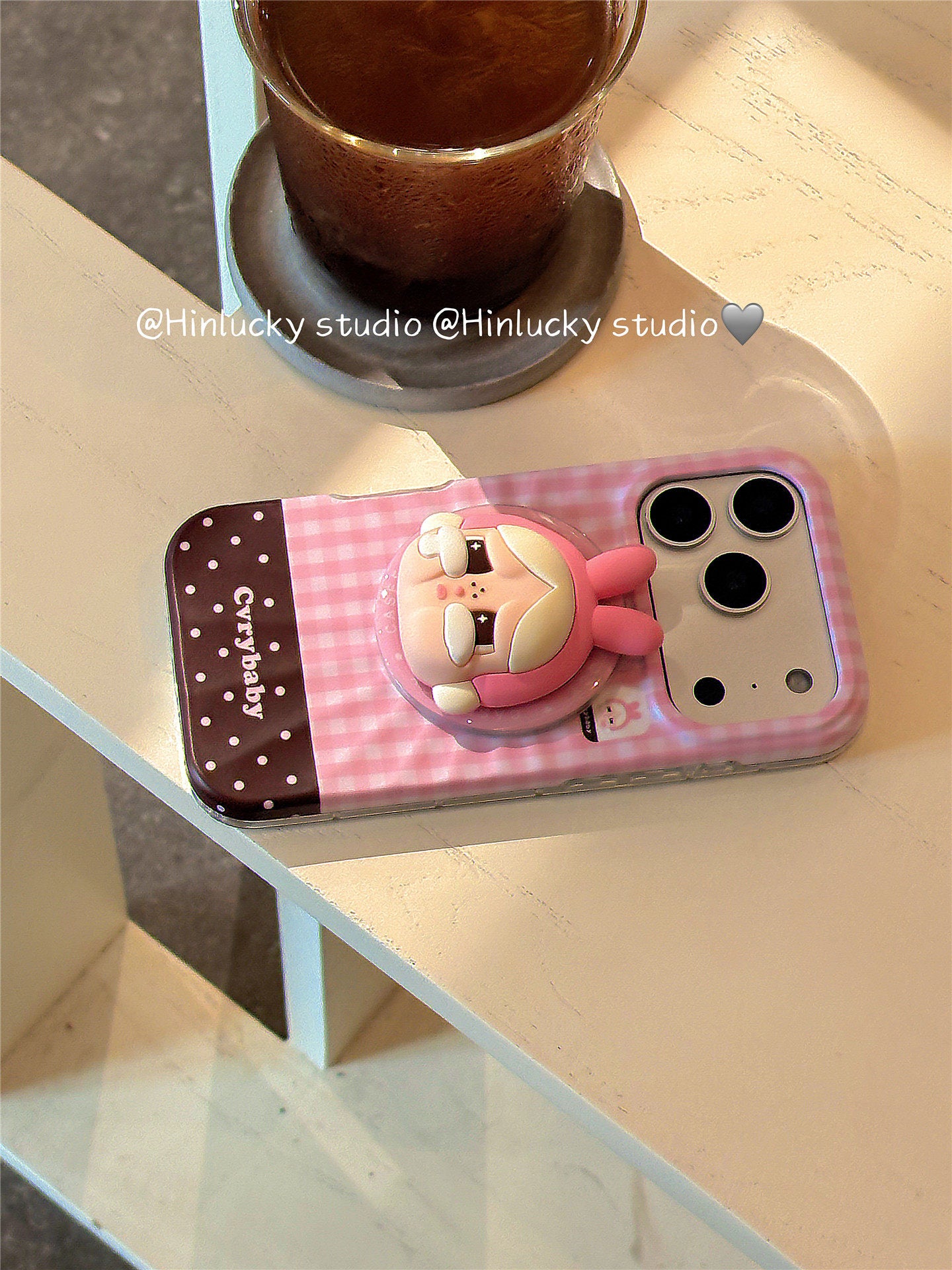 Ameigas Playful Cartoon Plaid Polka Chick & Bunny Magnetic Stand Phone Case