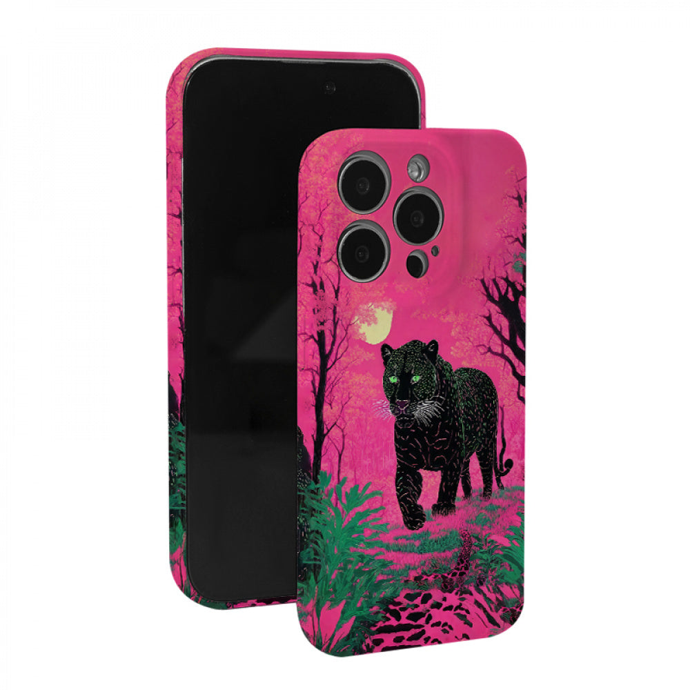 Ameigas Black Panther Oil Painting Dual-Layer Protective Phone Case