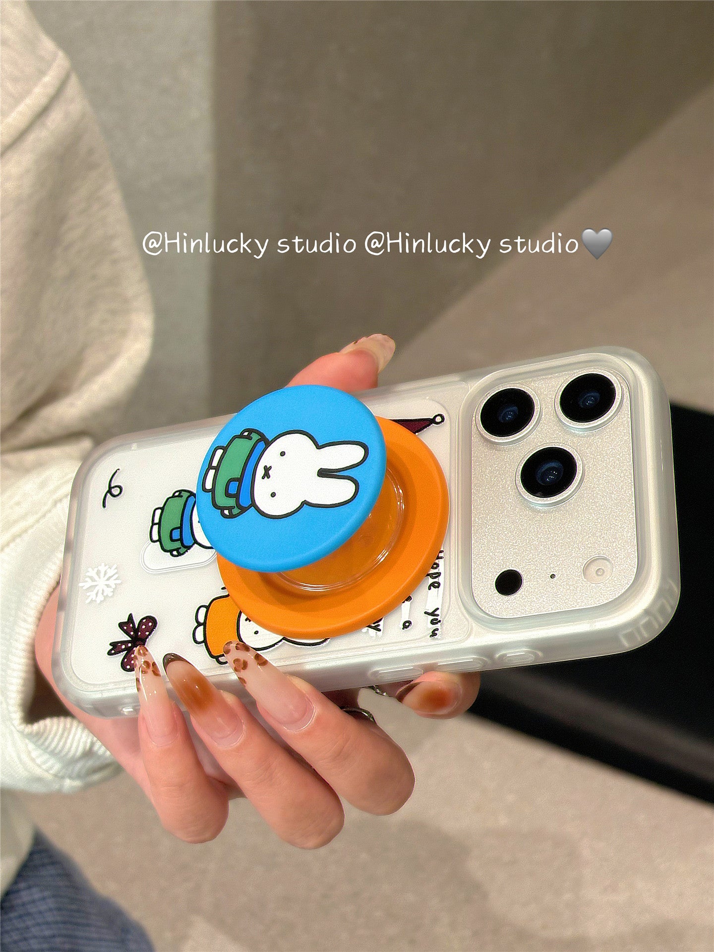 Ameigas Miffy-Inspired Stand Case - Japanese Korean Cute Bunny MagSafe Cover