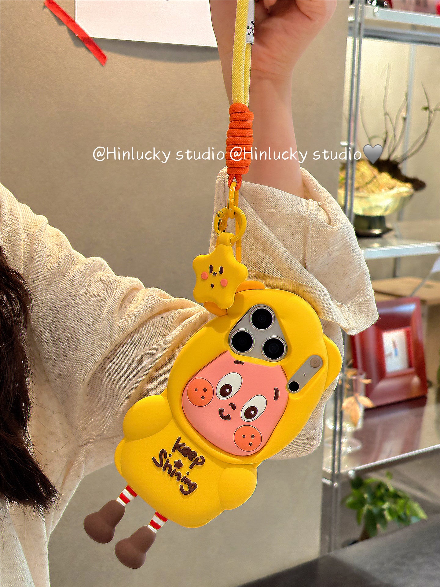 Ameigas Star Boy Pop-Out Case - 3D Cartoon Character with Detachable Strap & Full Guard