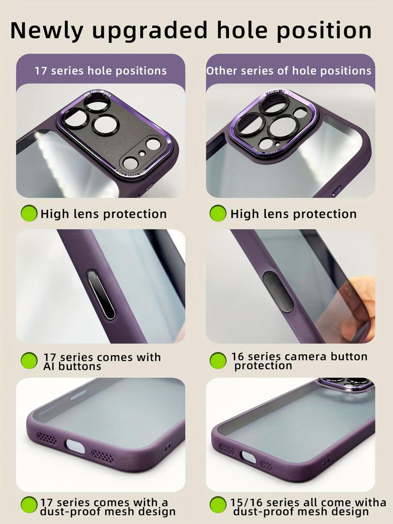 Ameigas Luxury Translucent Case with Metal Lens Frame