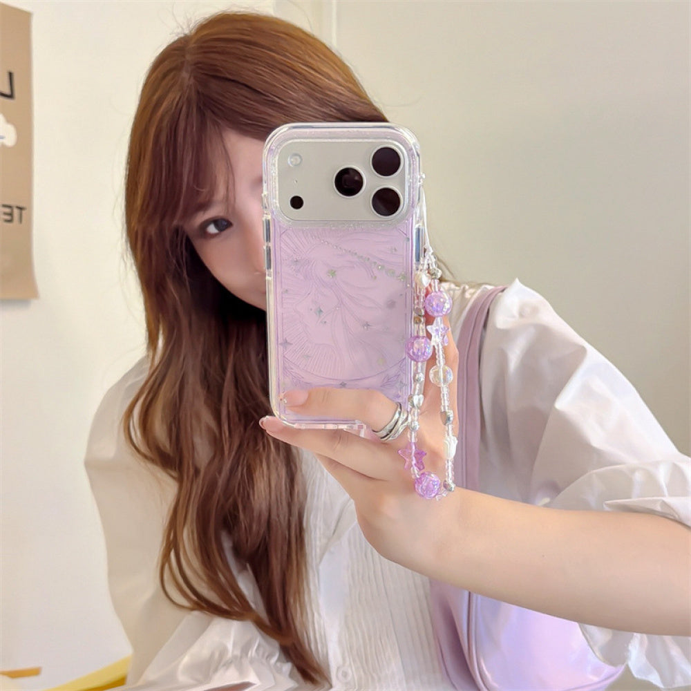 Beautiful Ins Style Gold-Plated Goddess Tears Compatible with iPhone 16/17 Pro Max Case 14 Apple 15 Chain