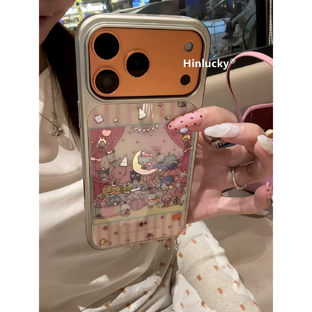 Ameigas Pink Stripe Electroplated Protective Phone Case