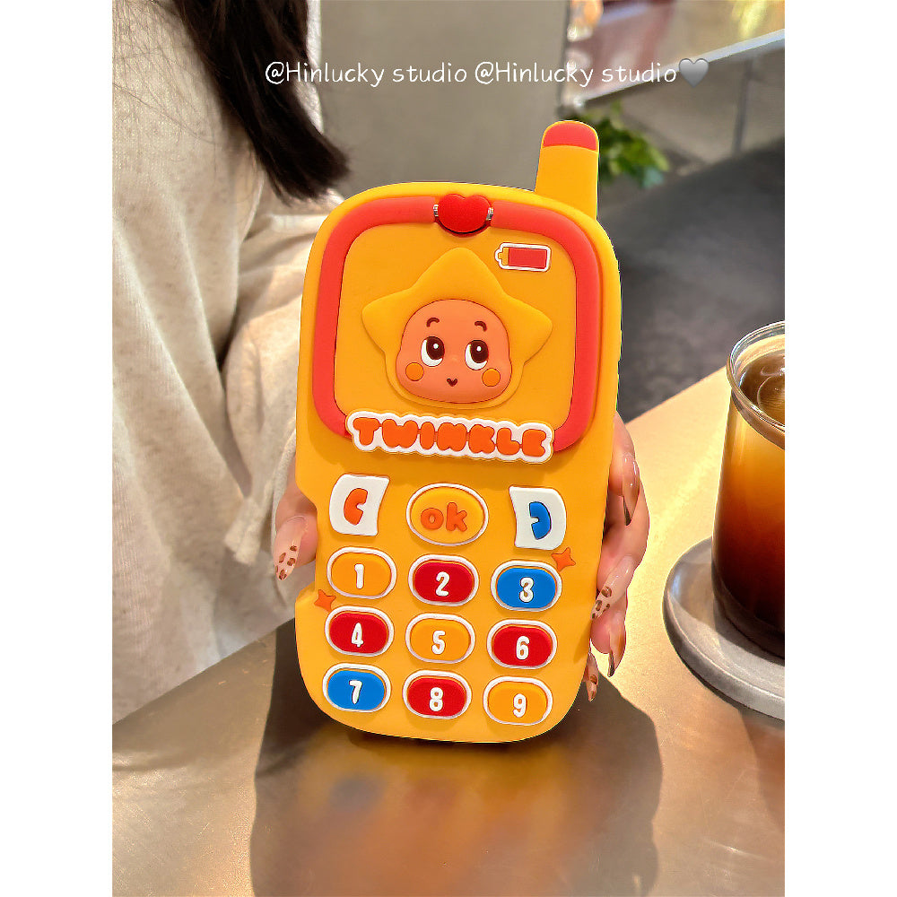 Ameigas Star Boy Flip Phone Case - Retro Handset with Built-in Stand & Cover