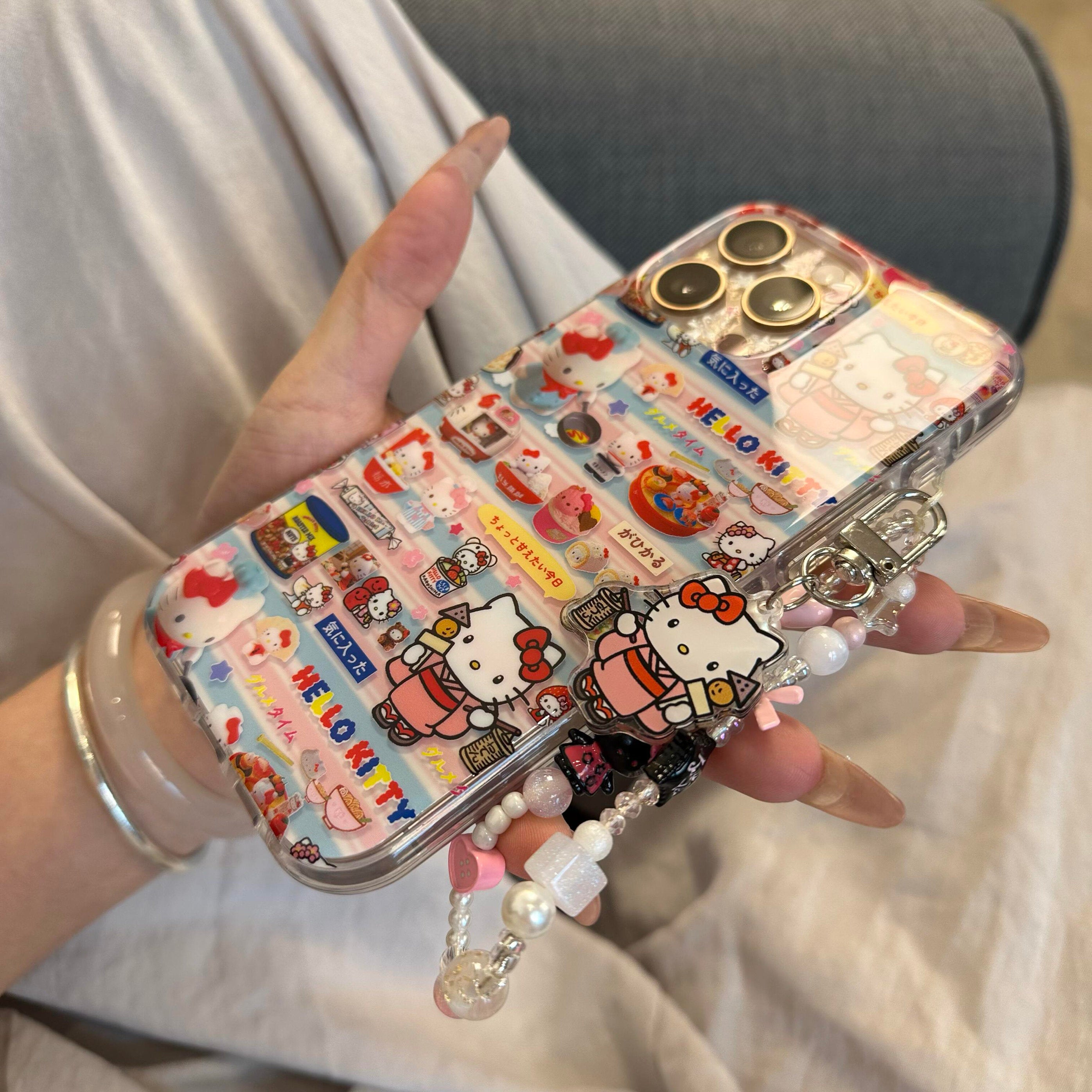 Ameigas Sushi Kitty Case - Glittery Sushi & Kimono Design with Detachable Charm