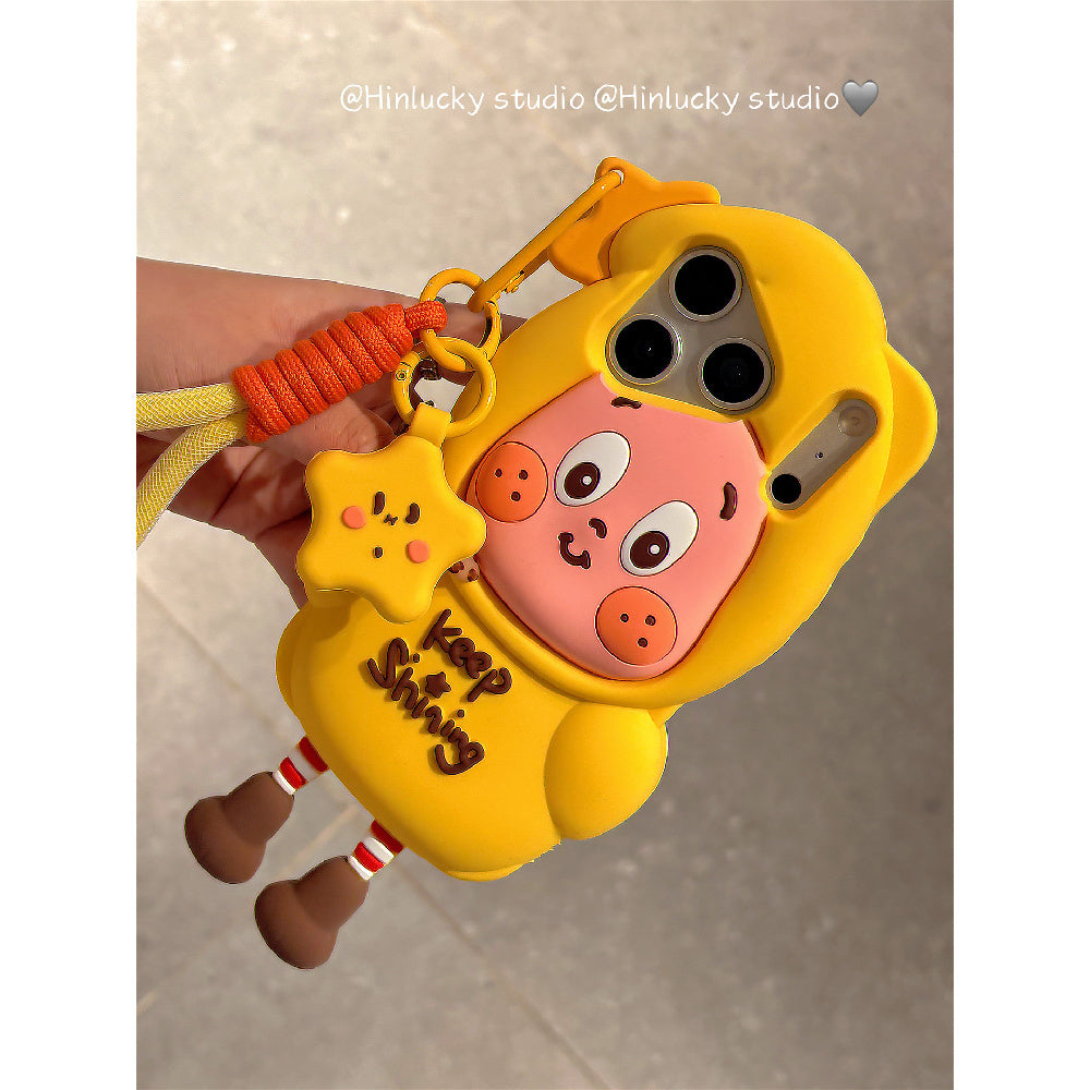 Ameigas Star Boy Pop-Out Case - 3D Cartoon Character with Detachable Strap & Full Guard