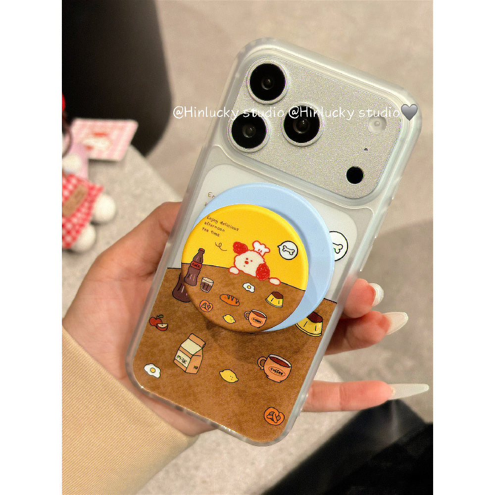 Ameigas Doodle Pup Tea-Time Case - Puppy & Pastry MagSafe Skin-Feel Cover