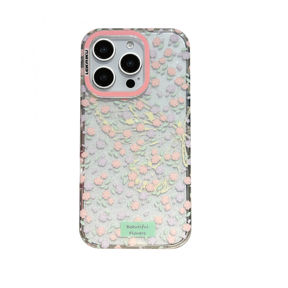 Ameigas Full Screen Flowers & Butterflies Protective Phone Case