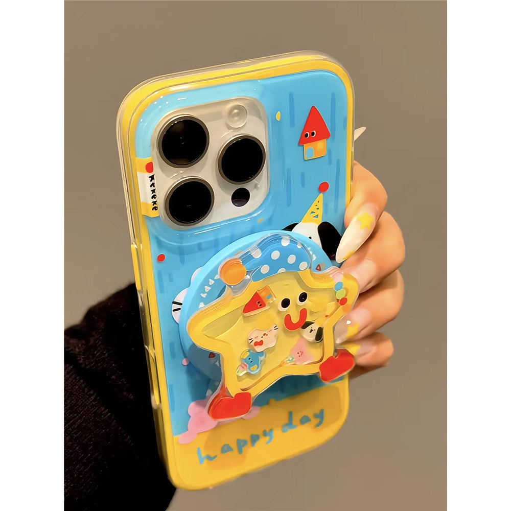 Ameigas Wobble Buddy Case - Bobbling Yellow Star Animal MagSafe Cover for iPhone