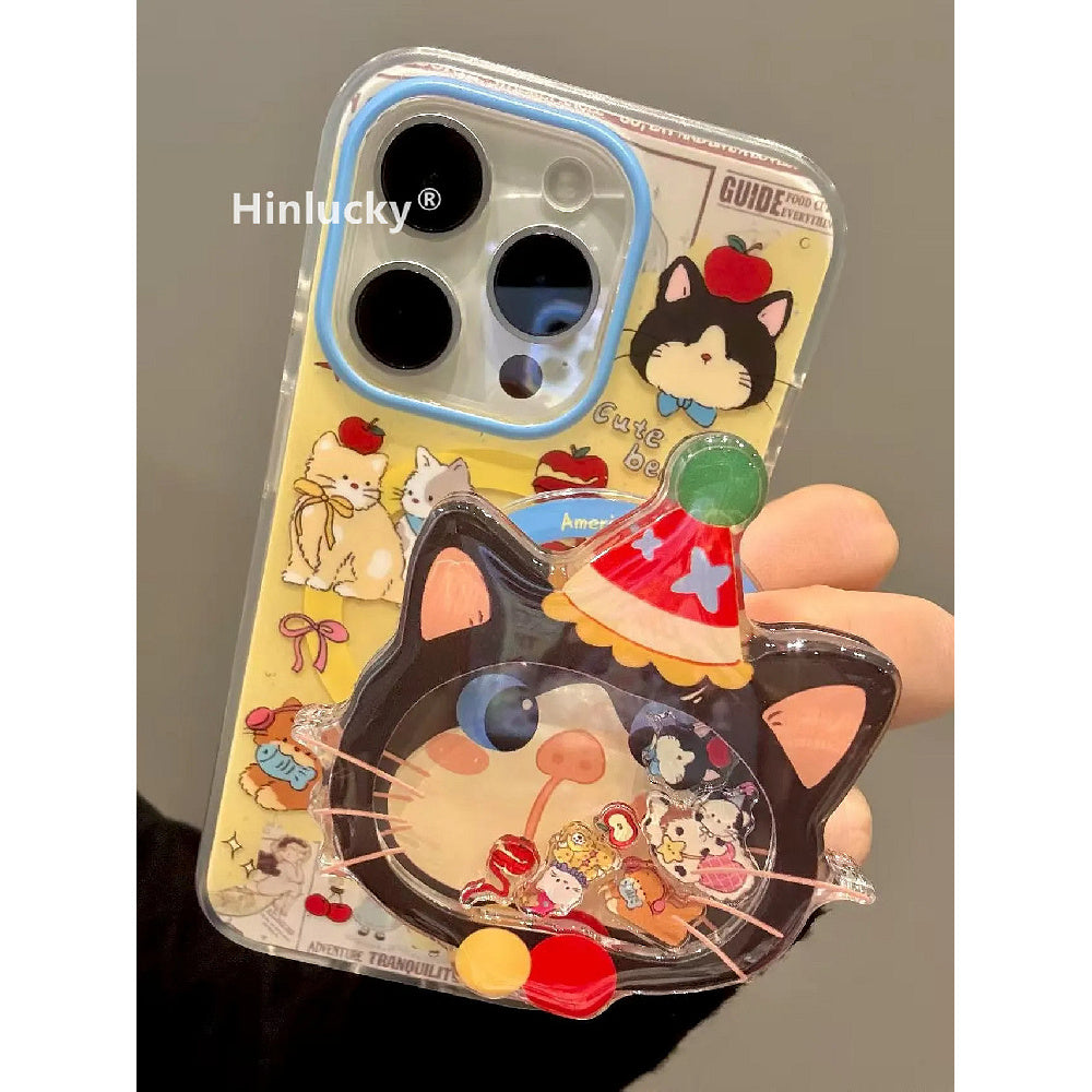 Ameigas Peek-a-Boo Kitty Case - Interactive Wobble Cat MagSafe Cover with Stand