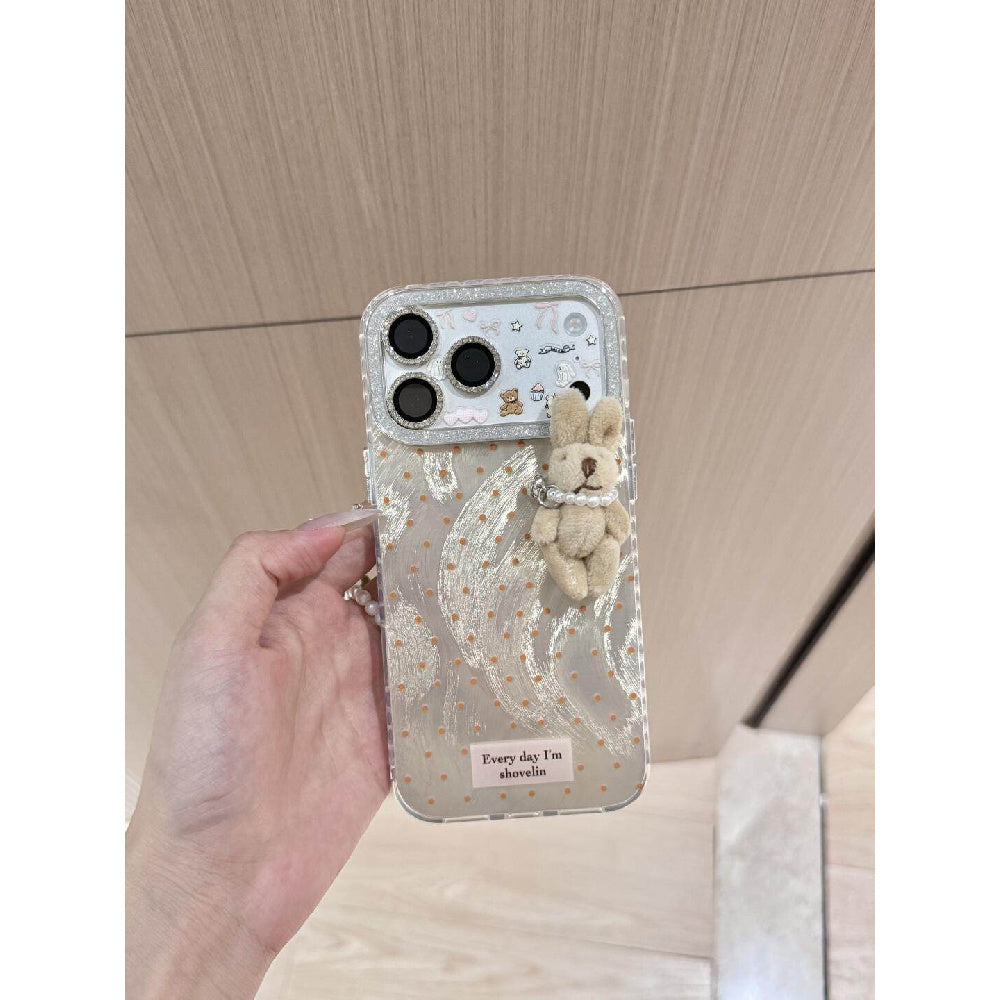 Ameigas Sparkly Bunny Polka Dot Soft Phone Case