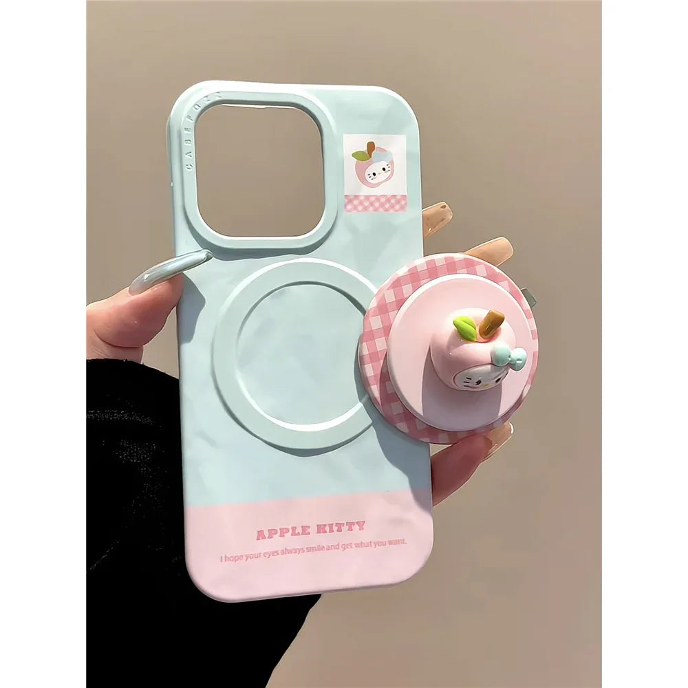 Ameigas Crinkle Pink Case - Apple & Kitten 2-in-1 MagSafe Cover - Ameigas