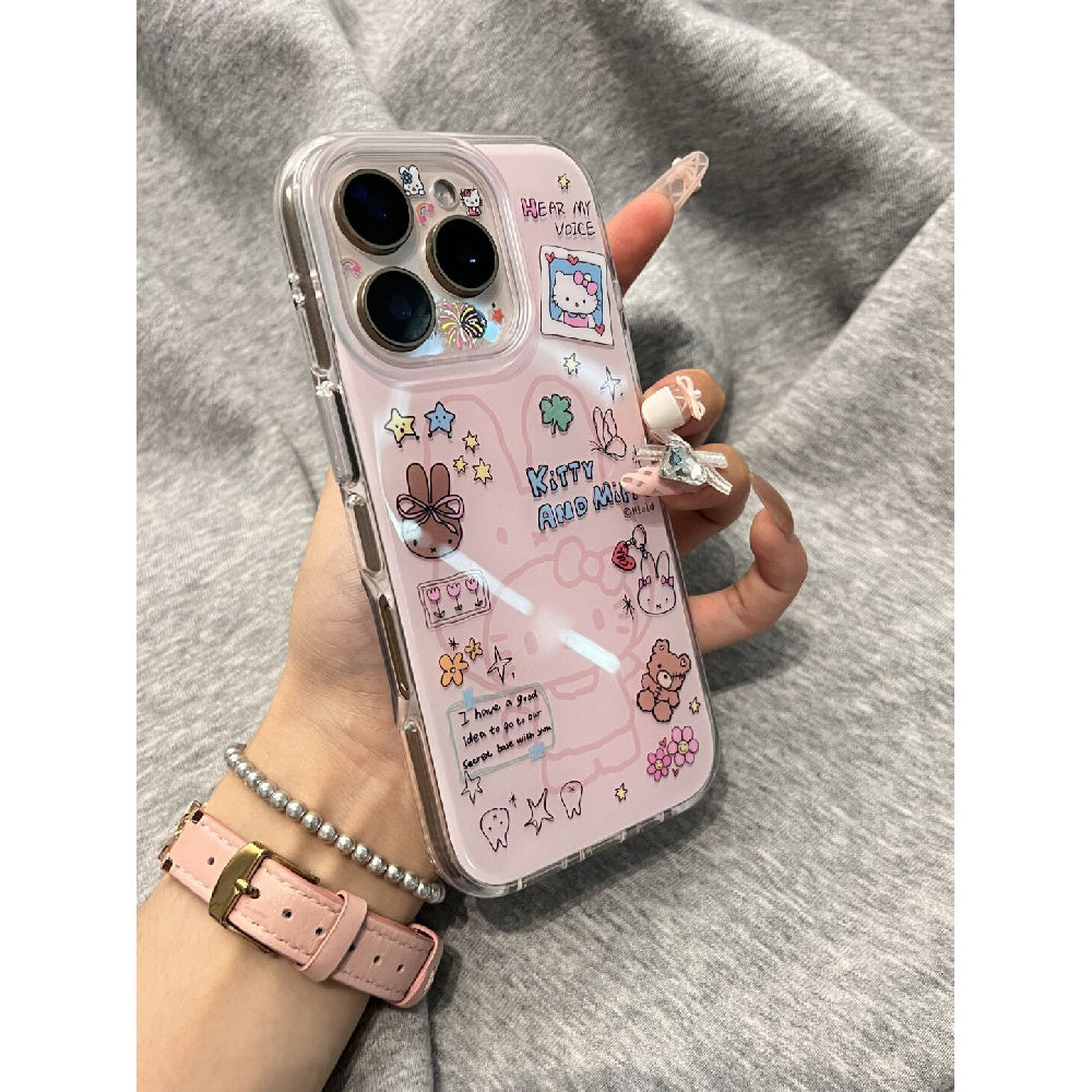 Ameigas Hoodie Kitty Case - Cute Character in Costume with Full-Button Protection